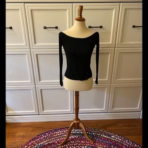 Black Boatneck Light Weight Longsleeve Shirt